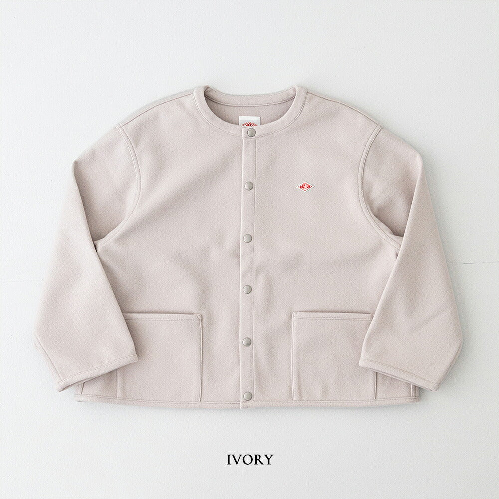 ダントン フリースライク カラーレスジャケット (DT-A0820 NDP) BRUSHED JERSEY CREW NECK JACKET DANTON(レディース)
