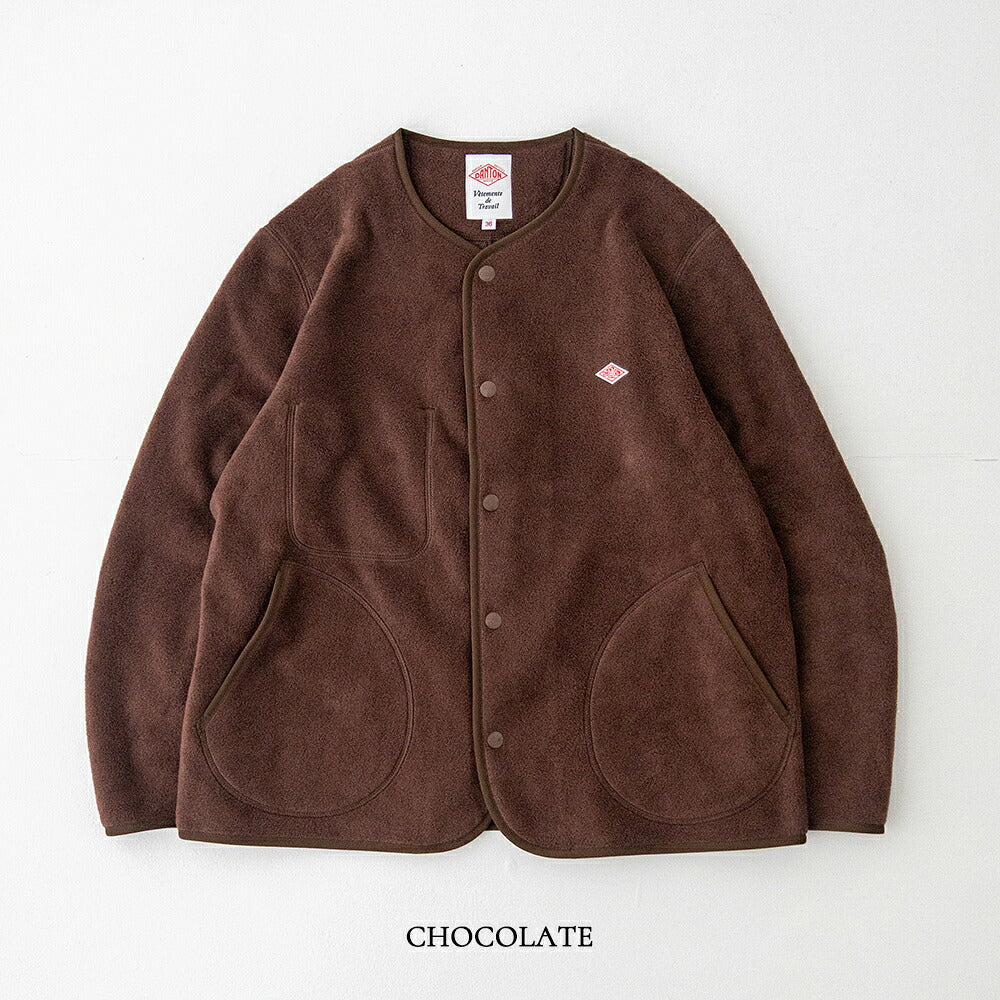 ダントン フリース カラーレスジャケット (JD-8911) FLEECE COLLARLESS JACKET DANTON(レディース)