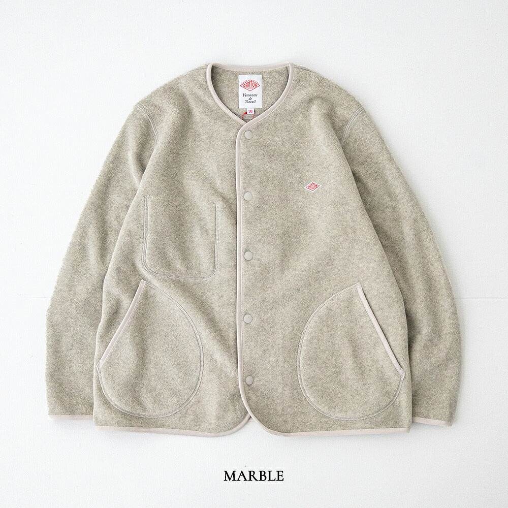 ダントン フリース カラーレスジャケット (JD-8911) FLEECE COLLARLESS JACKET DANTON(レディース)