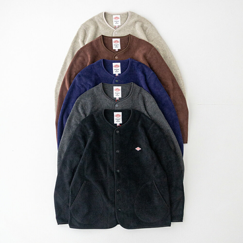 ダントン フリース カラーレスジャケット (JD-8911) FLEECE COLLARLESS JACKET DANTON(レディース)