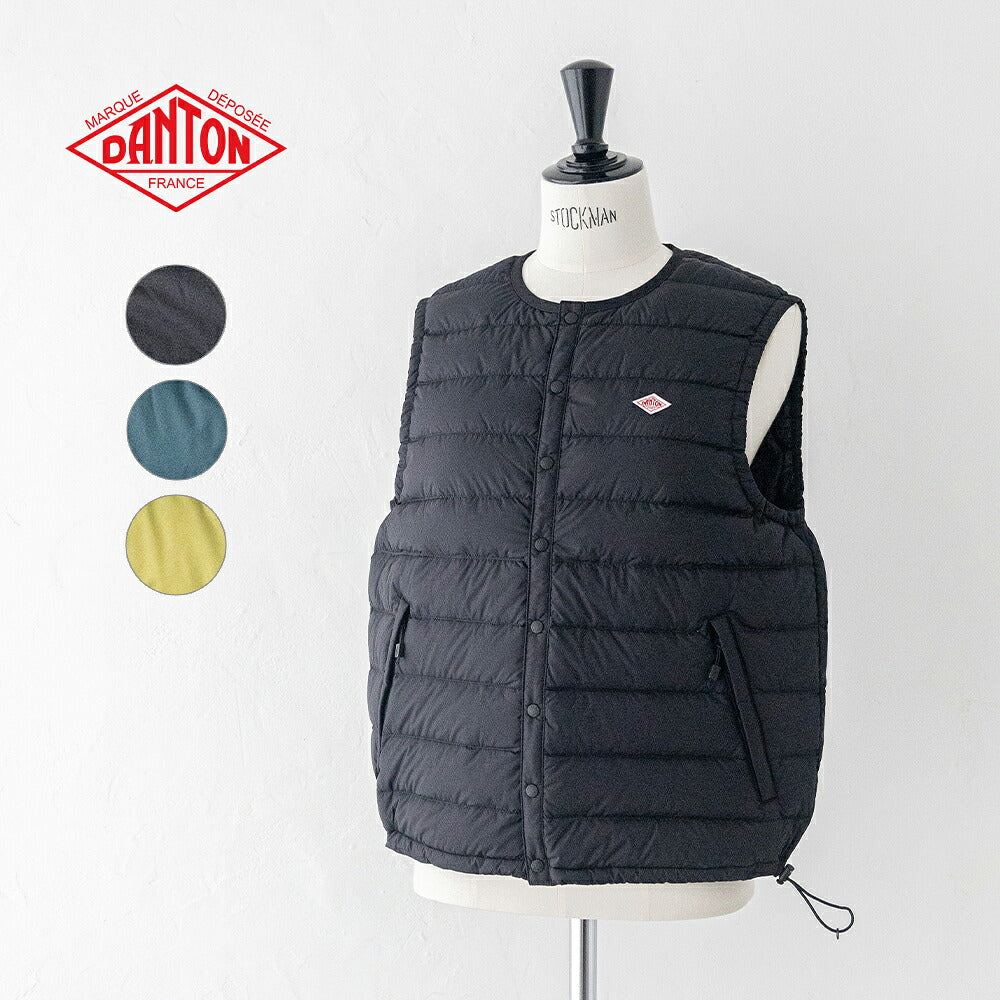 ダントン クルーネックインナーダウンベスト (DT-A0002 RRT) NYLON TAFFETA INNER DOWN CREWNECK VEST DANTON(レディース)