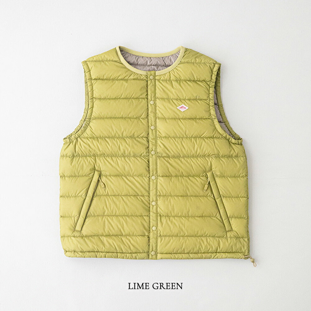 ダントン クルーネックインナーダウンベスト (DT-A0002 RRT) NYLON TAFFETA INNER DOWN CREWNECK VEST DANTON(レディース)