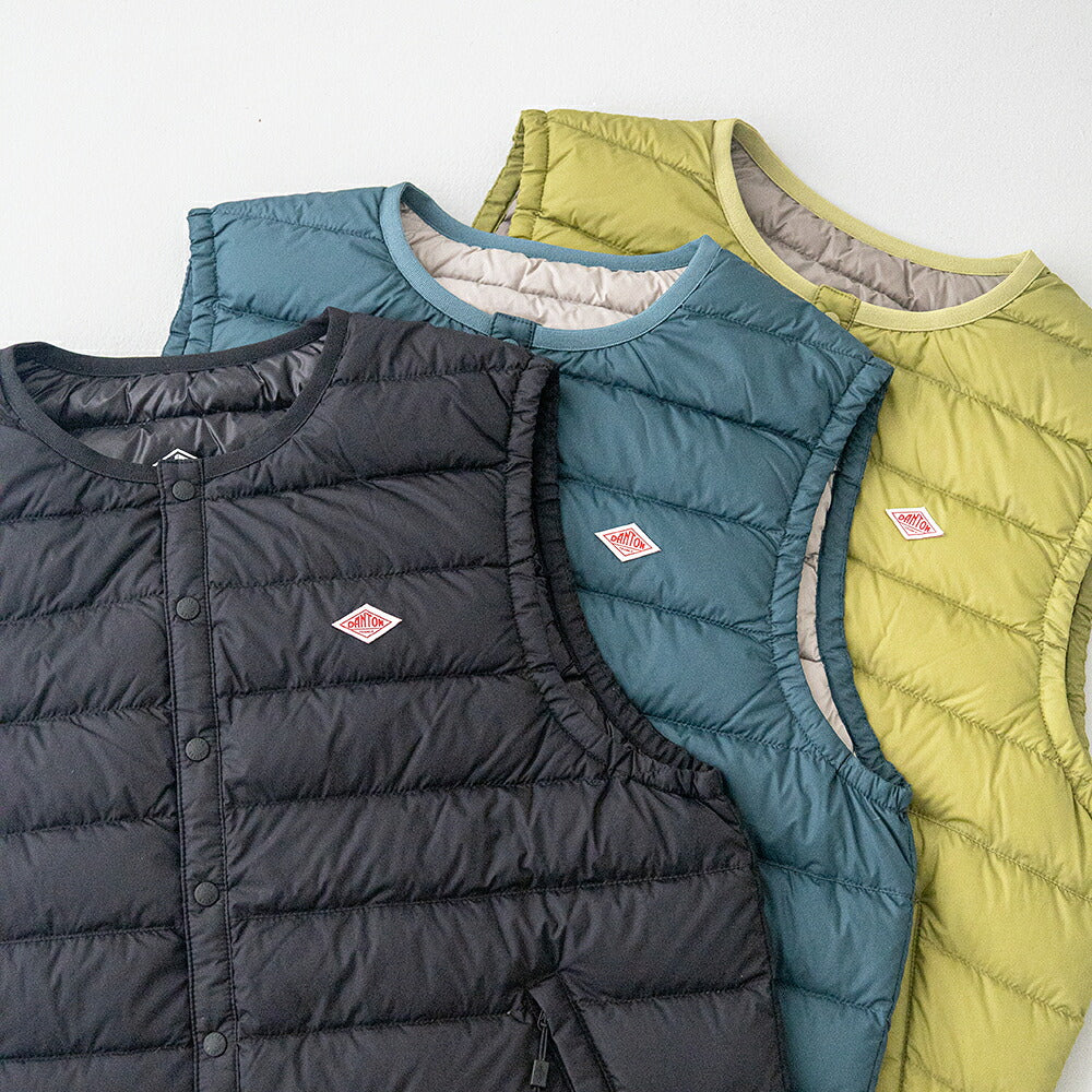 ダントン クルーネックインナーダウンベスト (DT-A0002 RRT) NYLON TAFFETA INNER DOWN CREWNECK VEST DANTON(レディース)