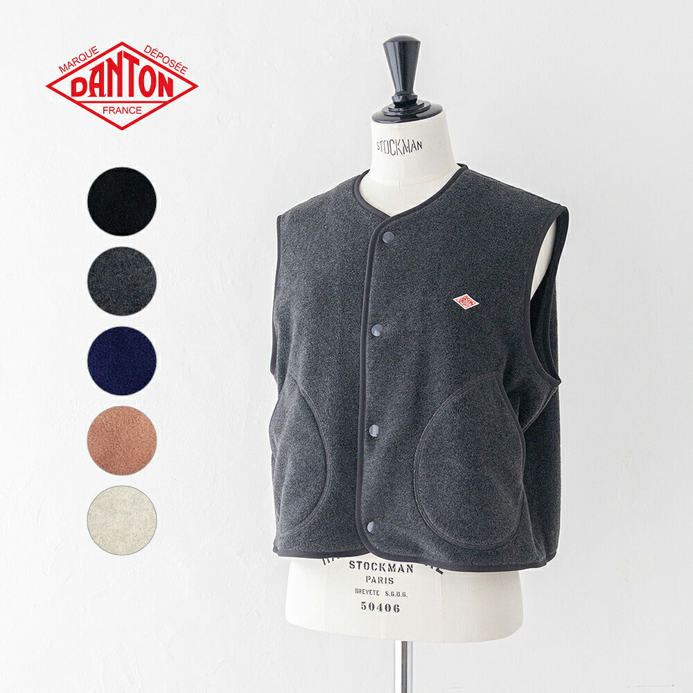 ダントン フリース カラーレスベスト (DT-A0521) FLEECE COLLARLESS VEST DANTON(レディース)