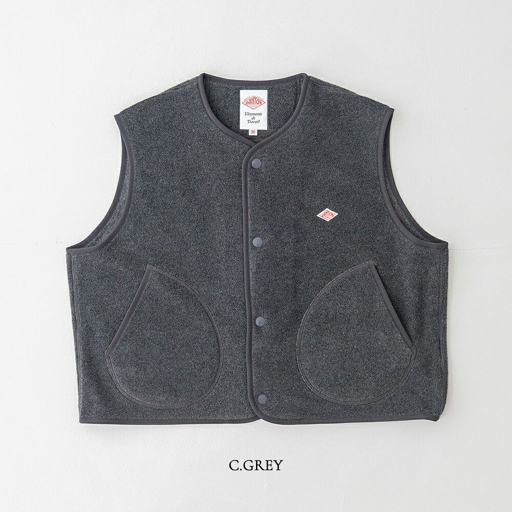ダントン フリース カラーレスベスト (DT-A0521) FLEECE COLLARLESS VEST DANTON(レディース)