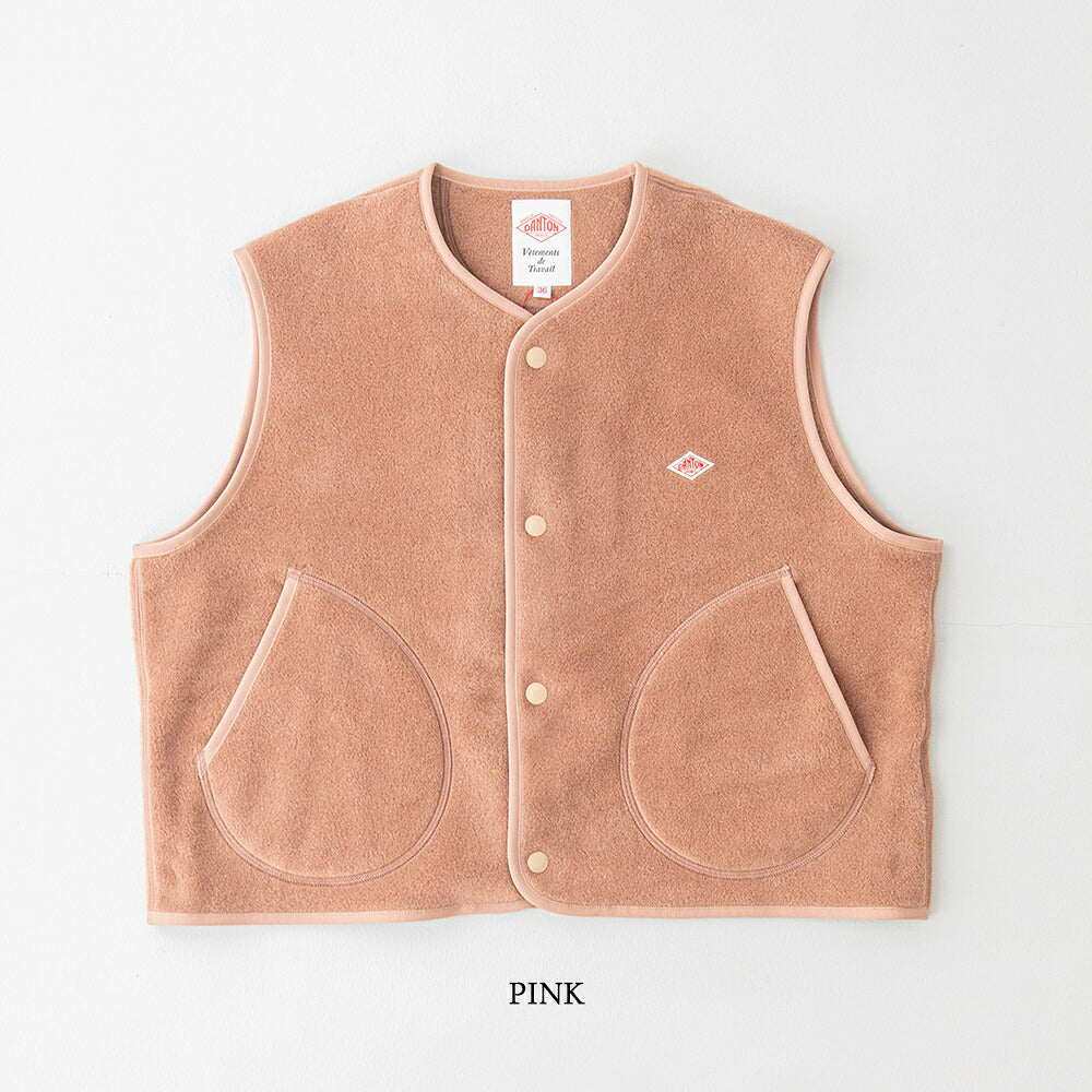 ダントン フリース カラーレスベスト (DT-A0521) FLEECE COLLARLESS VEST DANTON(レディース)
