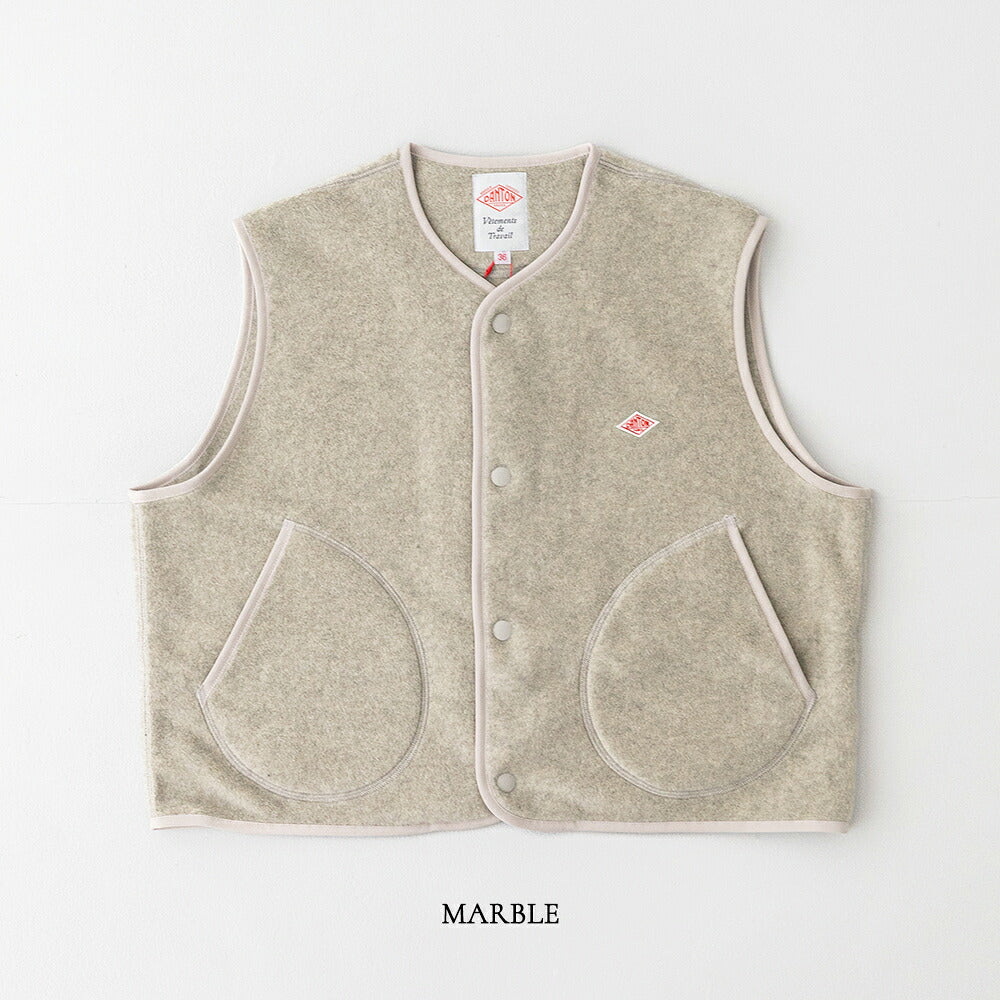 ダントン フリース カラーレスベスト (DT-A0521) FLEECE COLLARLESS VEST DANTON(レディース)