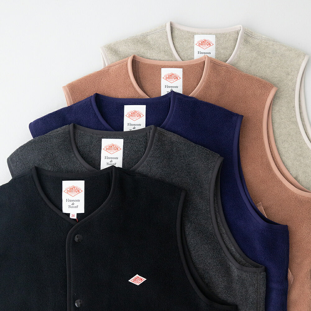 ダントン フリース カラーレスベスト (DT-A0521) FLEECE COLLARLESS VEST DANTON(レディース)