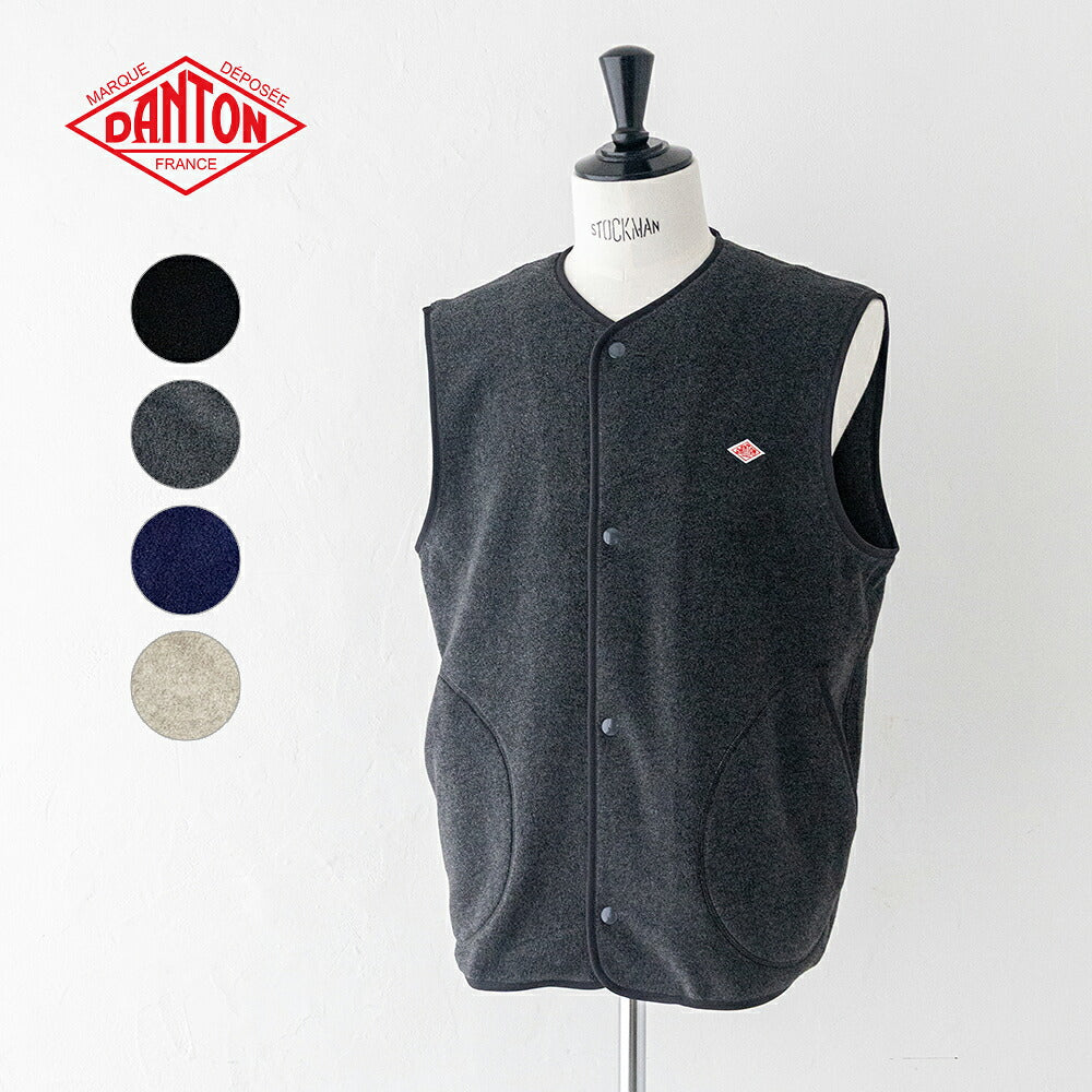 ダントン フリース カラーレスベスト (DT-A0799) FLEECE COLLARLESS VEST DANTON(メンズ)