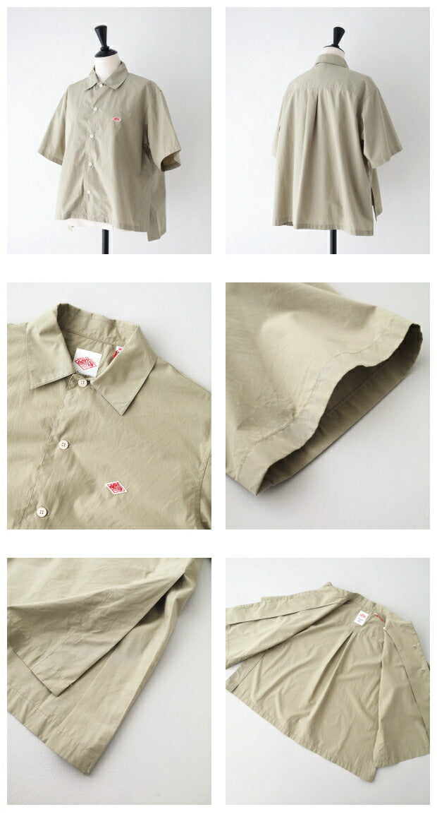 ダントンコットンサイドスリット半袖シャツ(DT-B0223CPL)COTTONPOPLINHALFSLEEVESHIRTDANTON(レディース)【2024春夏】*送料無料*【後払い決済不可】*
