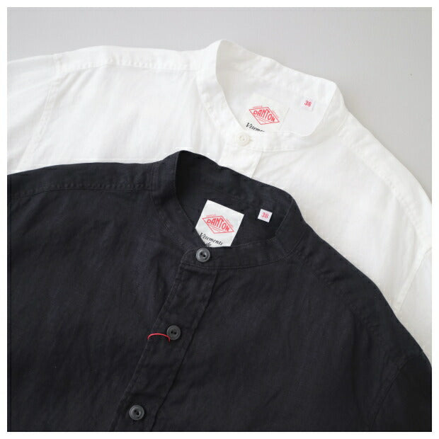 ダントンリネンクロスバンドカラーシャツ(DT-B0280KLS)LINENCLOTHBANDCOLLARSHIRTL/SDANTON(メンズ)【2024春夏】*送料無料*【後払い決済不可】*