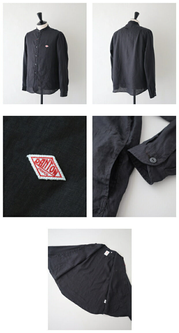 ダントンリネンクロスバンドカラーシャツ(DT-B0280KLS)LINENCLOTHBANDCOLLARSHIRTL/SDANTON(メンズ)【2024春夏】*送料無料*【後払い決済不可】*