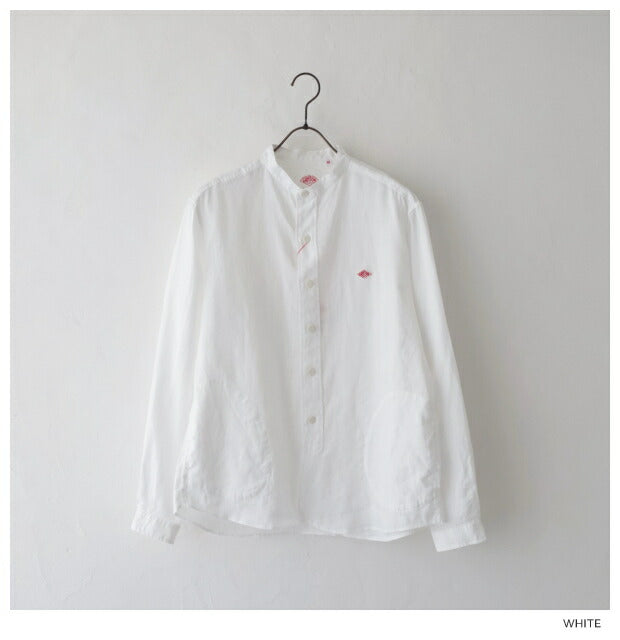 ダントンリネンクロスバンドカラーシャツ(DT-B0280KLS)LINENCLOTHBANDCOLLARSHIRTL/SDANTON(メンズ)【2024春夏】*送料無料*【後払い決済不可】*