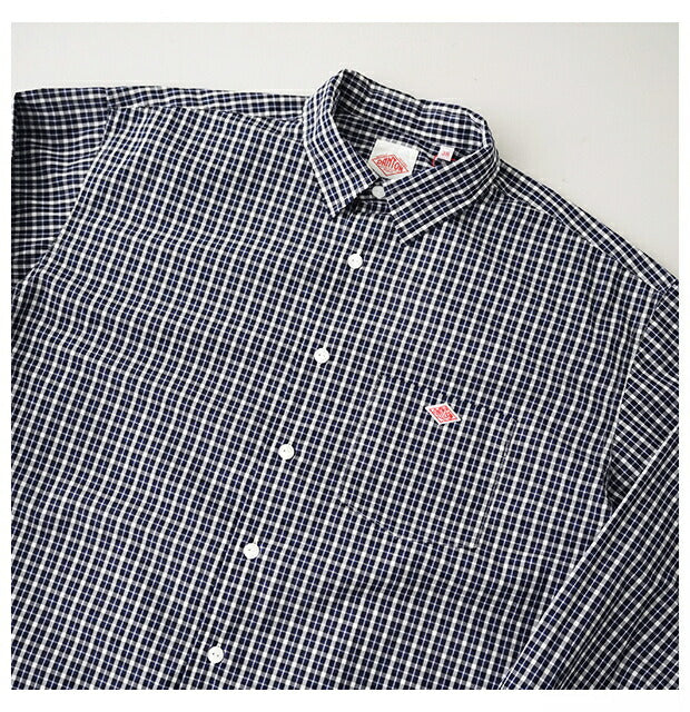 ダントンオックスフォードバンドカラーシャツ(DT-B0280OXP)OXFORDPLAIDBANDCOLLARSHIRTL/SDANTON(メンズ)【2024春夏】*送料無料*【後払い決済不可】*