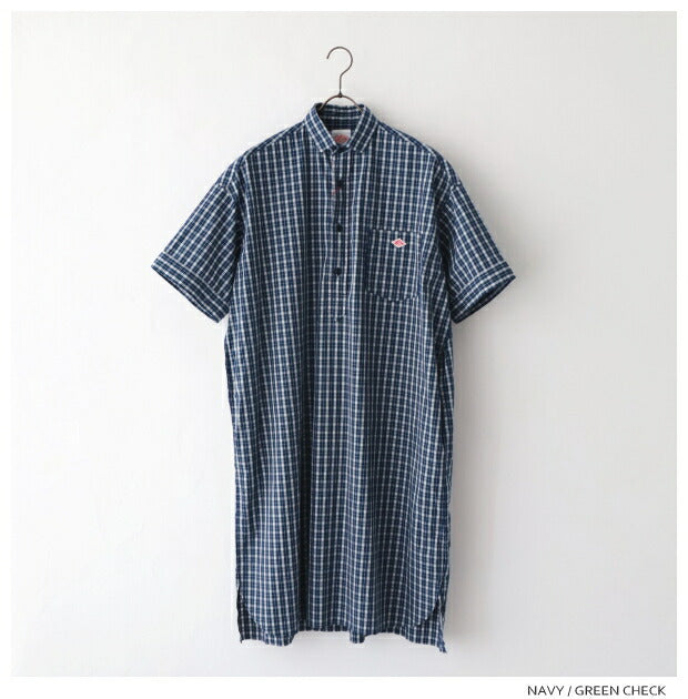 ダントンコットン半袖シャツチェックワンピース(JD-3655CPP)COTTONPOPLINPLAIDP.ODRESSS/SDANTON(レディース)【2024春夏】*送料無料*【後払い決済不可】*