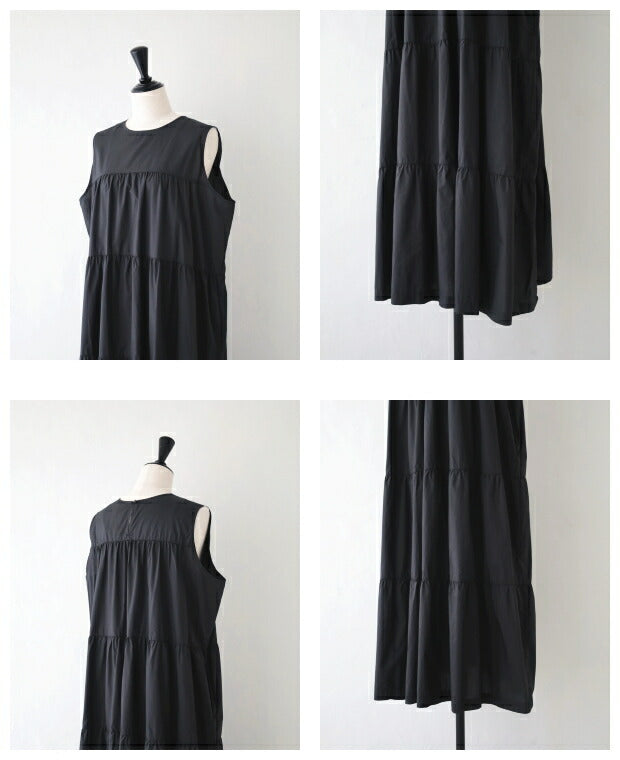 ジムフレックスコットンスリーブレスティアードワンピース(GY-G0076VTY)VINTAGEWASHEDTYPEWRITERCLOTHSLEEVELESSTIEREDDRESSGymphlex(レディース)【2024春夏】*送料無料*【後払い決済不可】*