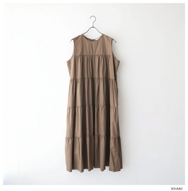 ジムフレックスコットンスリーブレスティアードワンピース(GY-G0076VTY)VINTAGEWASHEDTYPEWRITERCLOTHSLEEVELESSTIEREDDRESSGymphlex(レディース)【2024春夏】*送料無料*【後払い決済不可】*