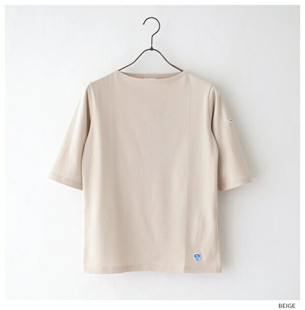 オーシバルコットンボートネック5分袖Tシャツ(OR-C0136BFJ)40/2JERSEYBOATNECKH/SP.O.ORCIVAL(レディース)【2024春夏】*送料無料*【後払い決済不可】*