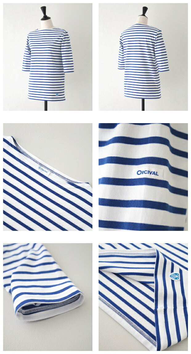 オーシバルコットンボートネック5分袖Tシャツ(OR-C0136BFJ)40/2JERSEYBOATNECKH/SP.O.ORCIVAL(レディース)【2024春夏】*送料無料*【後払い決済不可】*
