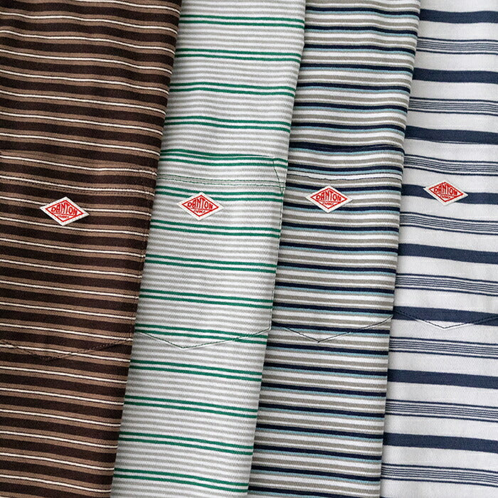 ダントンコットンポリエステルボーダーポケットTシャツ(DT-C0198TCB)T/COPENENDJERSEYPOCKETT-SHIRTDANTON(メンズ)【2024春夏】*送料無料*【後払い決済不可】*