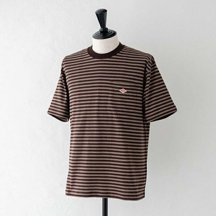 ダントンコットンポリエステルボーダーポケットTシャツ(DT-C0198TCB)T/COPENENDJERSEYPOCKETT-SHIRTDANTON(メンズ)【2024春夏】*送料無料*【後払い決済不可】*
