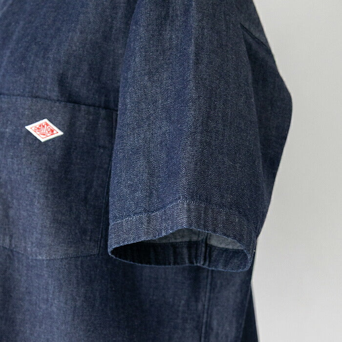ダントンデニムダンガリードットボタンボタンダウン半袖シャツ(DT-B0336DUG)DENIMDUNGAREEDOTBUTTONB.D.SHORTSHIRTS/SDANTON(レディース)【2025春夏】*送料無料*【後払い決済不可】*