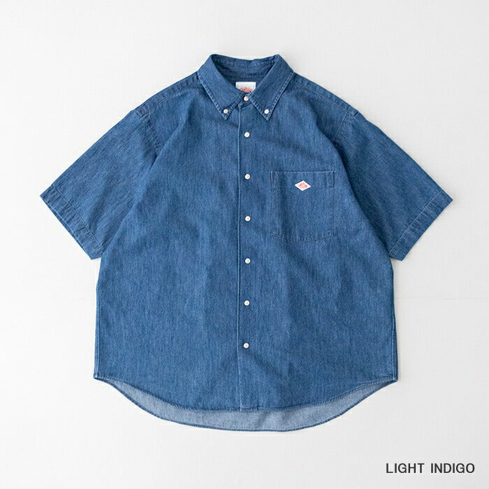 ダントンデニムダンガリードットボタンボタンダウン半袖シャツ(DT-B0337DUG)DENIMDUNGAREEDOTBUTTONB.D.SHIRTS/SDANTON(メンズ)【2025春夏】*送料無料*【後払い決済不可】*