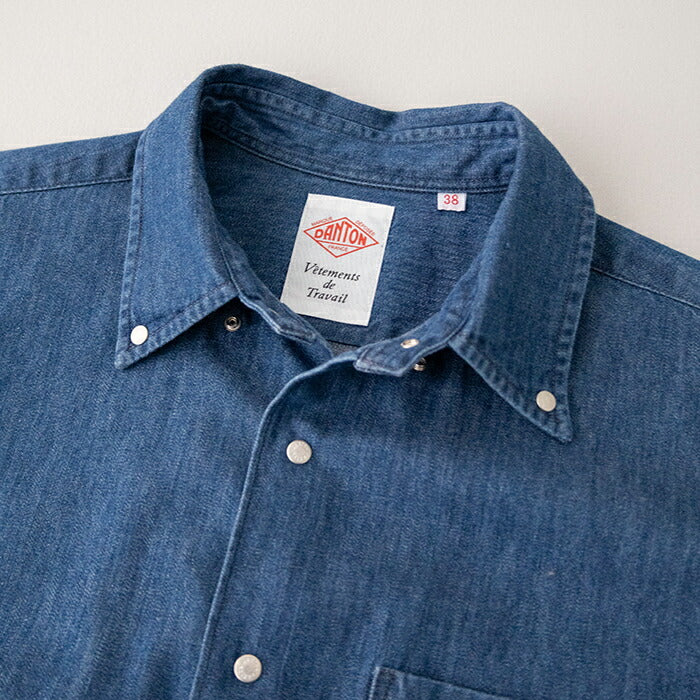 ダントンコットンリネンカバーオールシャツ(DT-B0240WCL)C/LWEATHERCLOTHCOVERALLSHIRTDANTON(メンズ)【2024春夏】*送料無料*【後払い決済不可】*