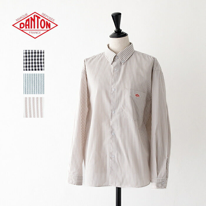 ダントンタイプライターストライプハーフジップシャツ(DT-B0233STY)TYPEWRITERSTRIPEHALFZIPSHIRTDANTON(メンズ)【2024春夏】*送料無料*【後払い決済不可】*