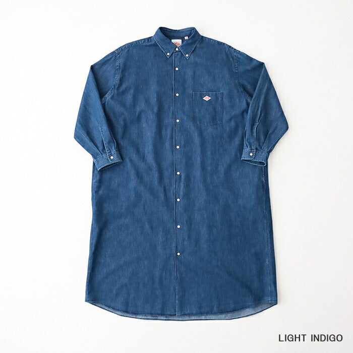ダントンデニムダンガリーボタンダウンシャツワンピース(DT-B0294DUG)DENIMDUNGAREEDOTBUTTONB.D.LONGSHIRTL/SDANTON(レディース)【2025春夏】*送料無料*【後払い決済不可】*