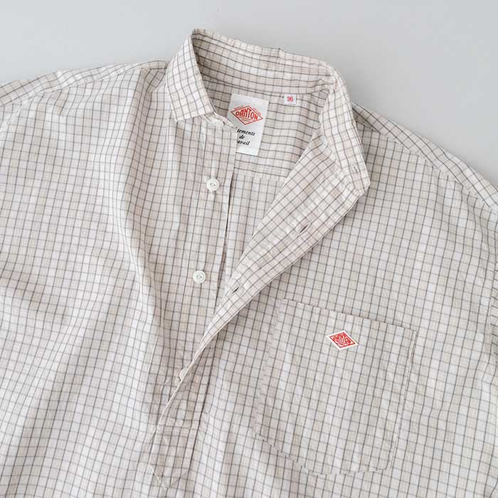 ダントンコットン半袖シャツチェックワンピース(JD-3655CPP)COTTONPOPLINPLAIDP.ODRESSS/SDANTON(レディース)【2024春夏】*送料無料*【後払い決済不可】*
