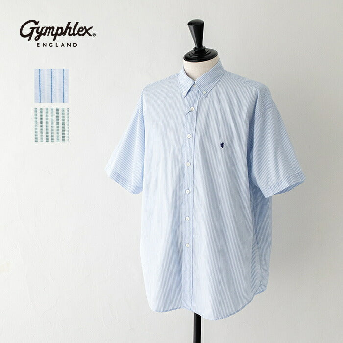 ジムフレックスツイルバイオウォッシュ半袖ボタンダウンシャツ(GY-B0248BIT)TWILLBIOWASHB.D.SHIRTS/SGymphlex(メンズ)【2024春夏】*送料無料*【後払い決済不可】*