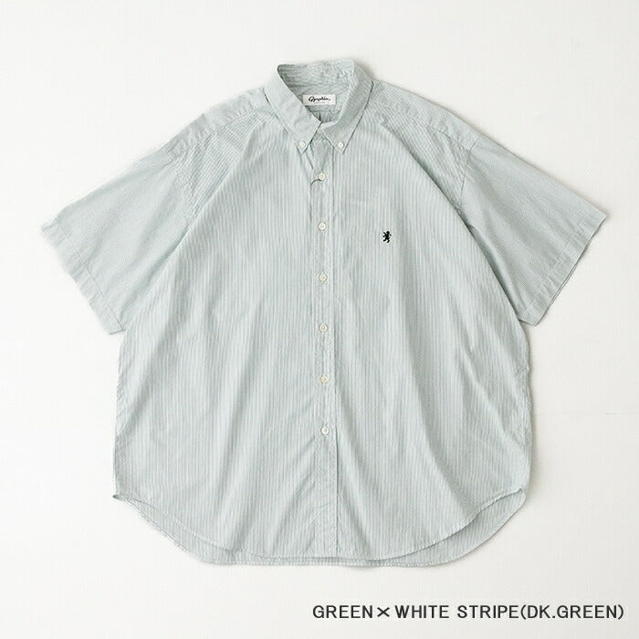 ジムフレックスコットンストライプボタンダウン半袖シャツ(GY-B0248PSE)100/2STRIPEB.D.SHIRTS/SGYMPHLEX(メンズ)【2025春夏】*送料無料*【後払い決済不可】*