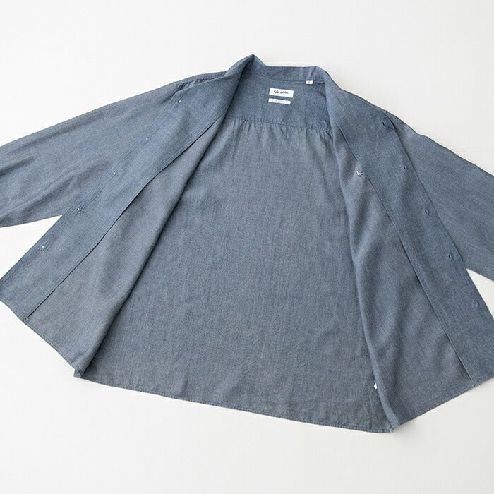 ジムフレックスストライプギャザードカラー長袖シャツ(GY-B0312LSI)BROADSTRIPEGATHEREDCOLLARSHIRTL/SGYMPHLEX(レディース)【2024秋冬】*送料無料*【後払い決済不可】*