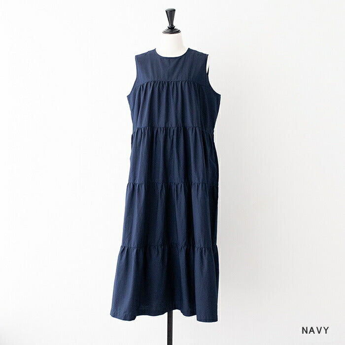 ジムフレックススリーブレスティアードワンピース(GY-G0076CBL)BROADCLOTHSLEEVELESSTIEREDDRESSGYMPHLEX(レディース)【2025春夏】*送料無料*【後払い決済不可】*