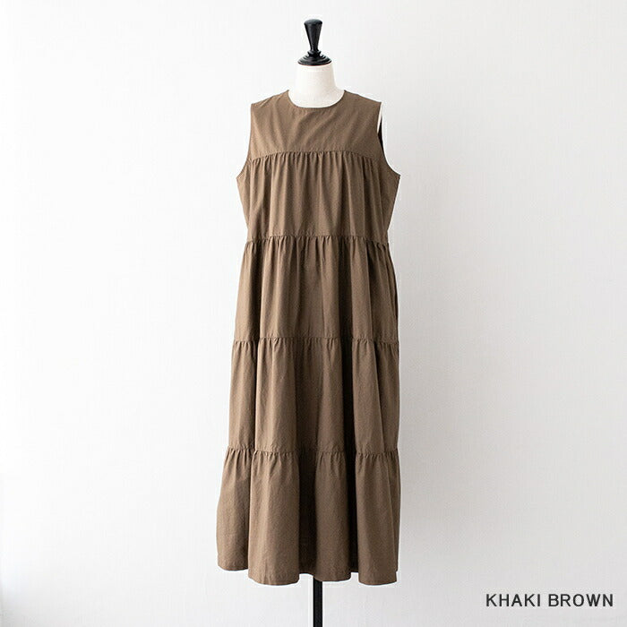 ジムフレックススリーブレスティアードワンピース(GY-G0076CBL)BROADCLOTHSLEEVELESSTIEREDDRESSGYMPHLEX(レディース)【2025春夏】*送料無料*【後払い決済不可】*