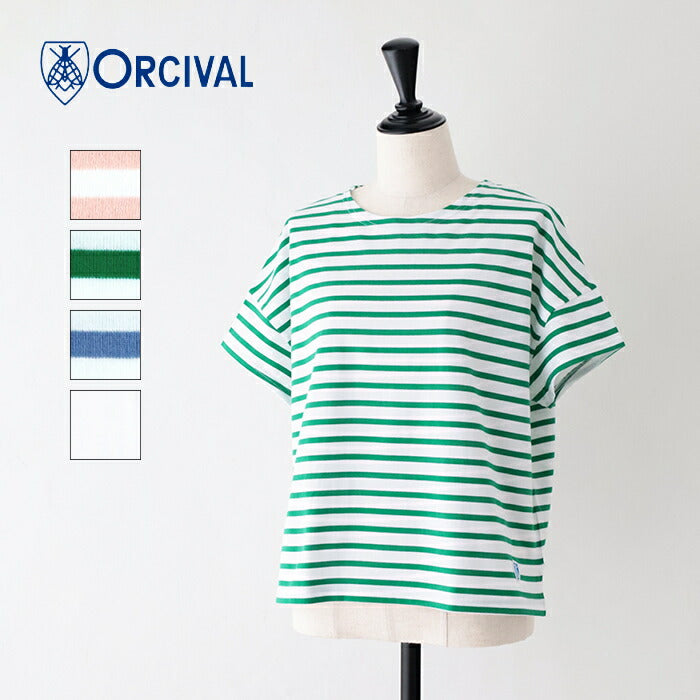 オーシバルコットンクルーネック半袖Tシャツ(OR-C0335BFJ)40/2JERSEYBOATNECKS/SP.O.ORCIVAL(レディース)【2024春夏】*送料無料*【後払い決済不可】*