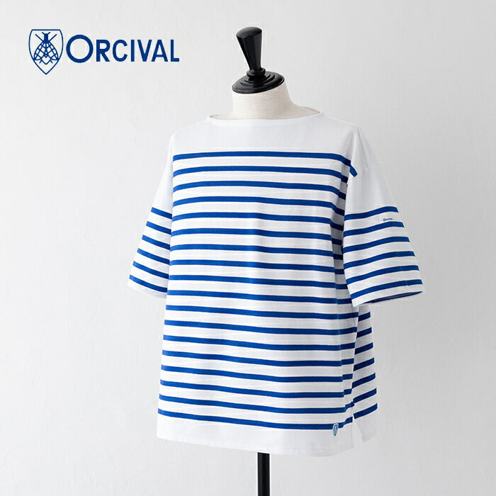 オーシバルスビンジャージクルーネック半袖Tシャツ(OR-C0084SOE)SUVINOPENENDJERSEYBOATNECKSHORTSLEEVEORCIVAL(メンズ)【2023春夏】*送料無料*【後払い決済不可】*