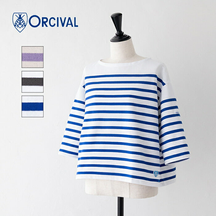 オーシバルスビンジャージクルーネック半袖Tシャツ(OR-C0084SOE)SUVINOPENENDJERSEYBOATNECKSHORTSLEEVEORCIVAL(メンズ)【2023春夏】*送料無料*【後払い決済不可】*