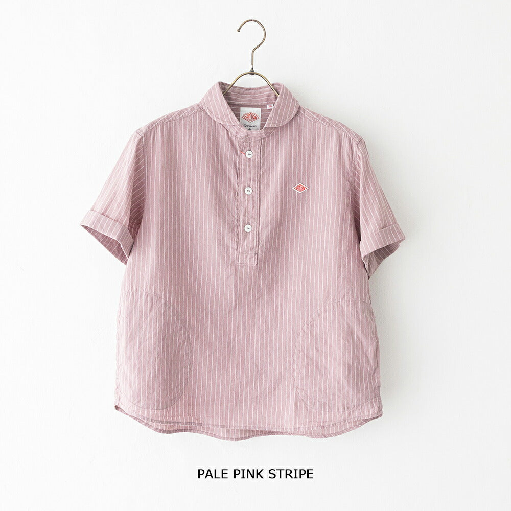 ダントンリネンコットン丸襟半袖プルオーバーシャツ(DT-B0283LCT)L/CSTRIPEROUNDCOLLARP.OSHIRTS/SDANTON(レディース)【2026春夏】*送料無料*【後払い決済不可】*