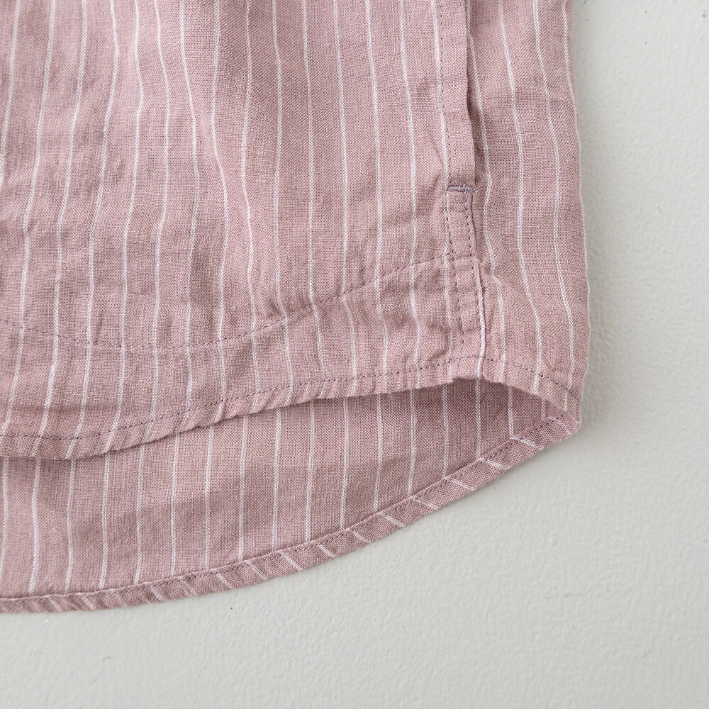 ダントンリネンコットン丸襟半袖プルオーバーシャツ(DT-B0283LCT)L/CSTRIPEROUNDCOLLARP.OSHIRTS/SDANTON(レディース)【2026春夏】*送料無料*【後払い決済不可】*