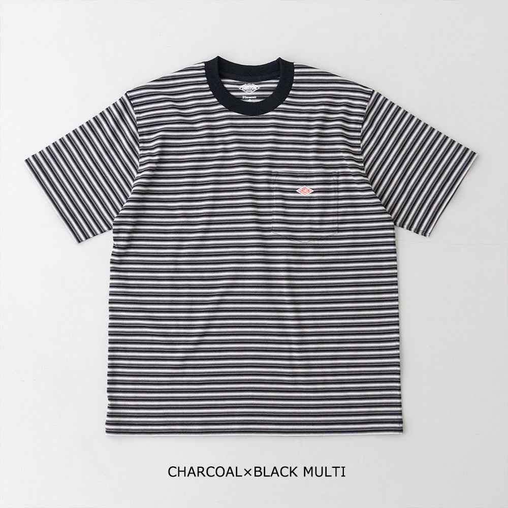 コットンポリエステル<br> ボーダーポケットTシャツ <br>(DT-C0198 TCB)<br>(メンズ)