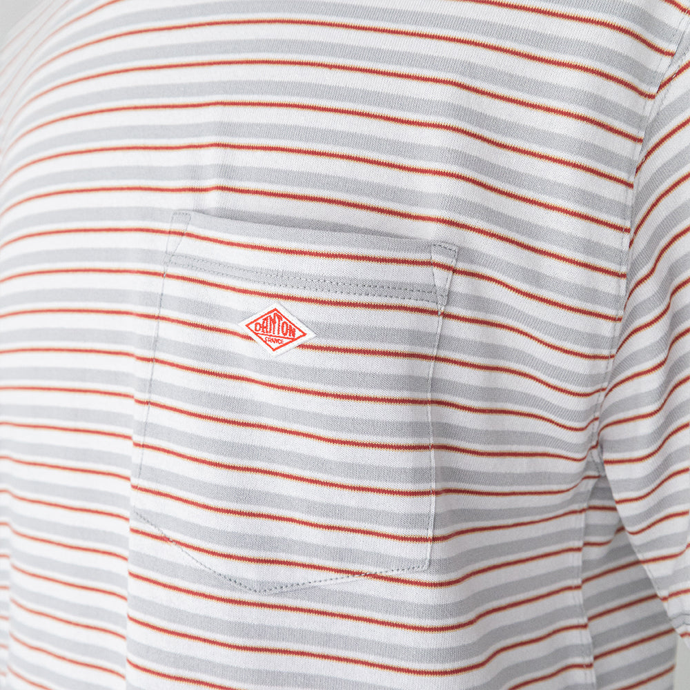 コットンポリエステル<br> ボーダーポケットTシャツ <br>(DT-C0198 TCB)<br>(メンズ)