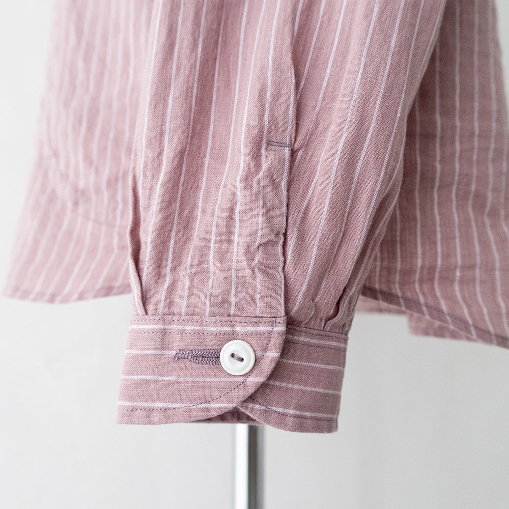 リネンコットン <BR>ストライプ<BR> バンドカラー シャツ L/S <BR>(DT-B0279 LCT) <BR>(レディース)<BR>【2026春夏】