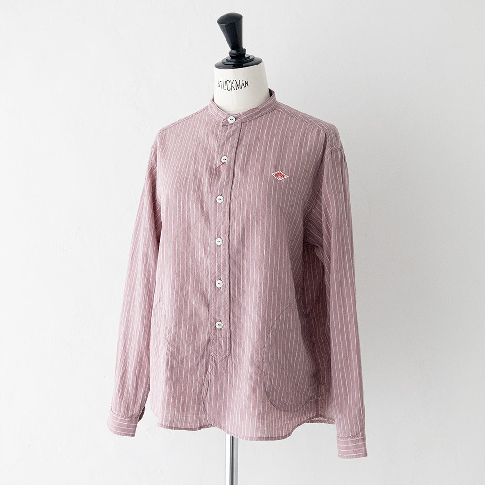 リネンコットン <BR>ストライプ<BR> バンドカラー シャツ L/S <BR>(DT-B0279 LCT) <BR>(レディース)<BR>【2026春夏】