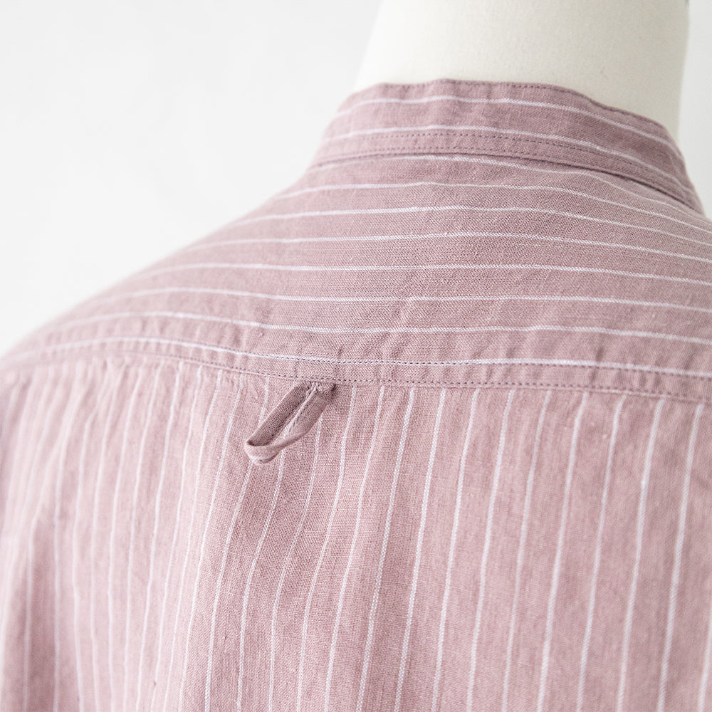 リネンコットン <BR>ストライプ<BR> バンドカラー シャツ L/S <BR>(DT-B0279 LCT) <BR>(レディース)<BR>【2026春夏】