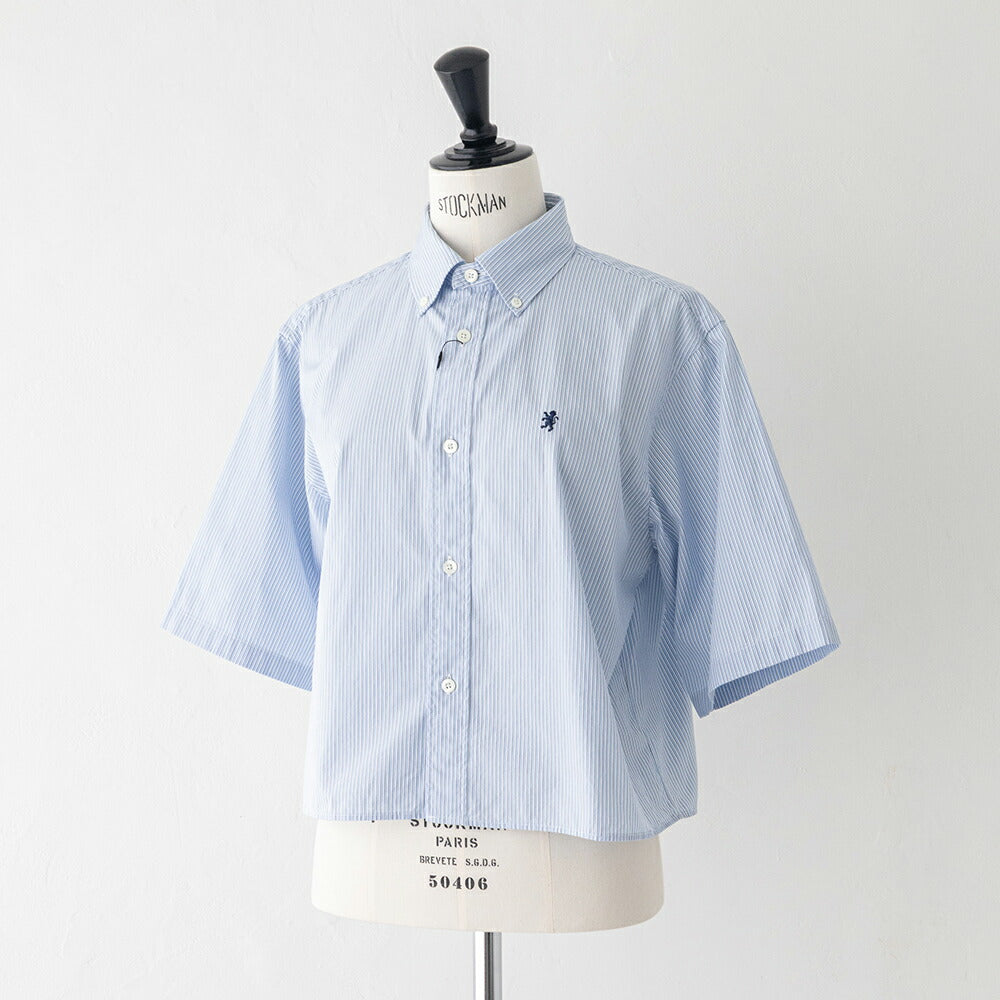 ジムフレックスコットンブロードショートボタンダウン半袖シャツSTRIPE(GY-B0367CBK)80/2STRIPESHORTB.D.SHIRTS/SGYMPHLEX(レディース)【2026春夏】*送料無料*【後払い決済不可】*