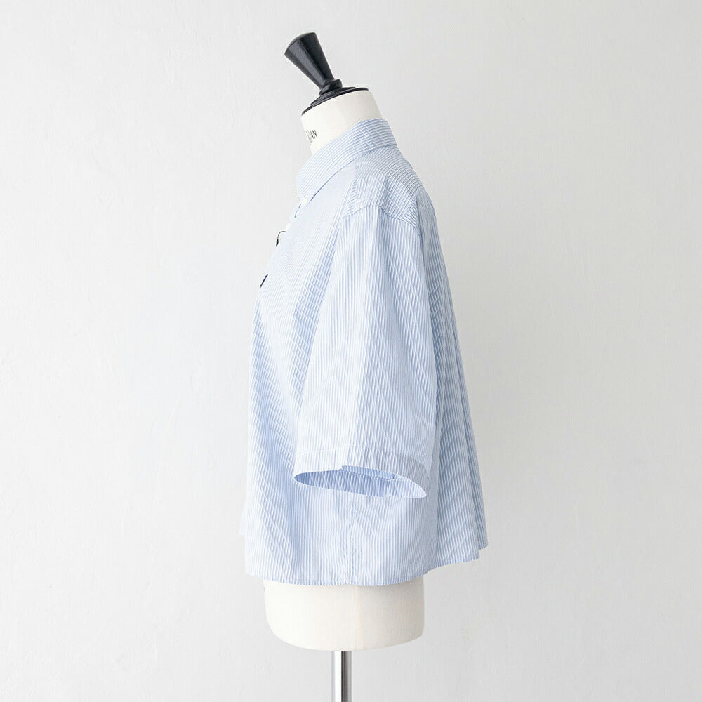 ジムフレックスコットンブロードショートボタンダウン半袖シャツSTRIPE(GY-B0367CBK)80/2STRIPESHORTB.D.SHIRTS/SGYMPHLEX(レディース)【2026春夏】*送料無料*【後払い決済不可】*