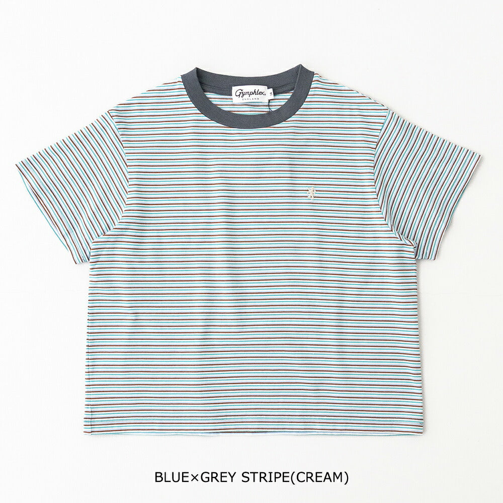 ジムフレックスマルチボーダークルーネック半袖Tシャツ(GY-C0444MST)40/2MULTISTRIPECREWNECKS/ST-SHIRTGYMPHLEX(レディース)【2026春夏】*送料無料*【後払い決済不可】*