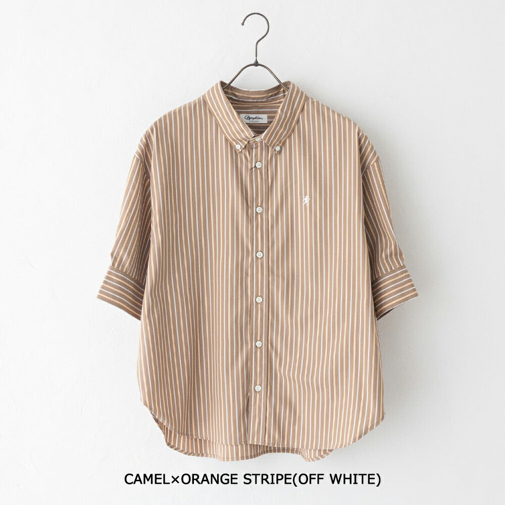 ジムフレックスコットンタイプライターストライプボタンダウンシャツ(GY-B0458ICT)50/1TYPEWRITERSTRIPESHORTSHIRTS/SGYMPHLEX(レディース)【2026春夏】*送料無料*【後払い決済不可】*